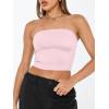 image:imageTrendy Queen Womens Tube Tops Strapless Crop Tops Basic Backless Sleeveless Going Out 2026 Spring Outfits Summer ClothesPink