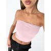 image:imageTrendy Queen Womens Tube Tops Strapless Crop Tops Basic Backless Sleeveless Going Out 2026 Spring Outfits Summer ClothesPink