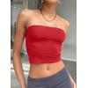 image:imageTrendy Queen Womens Tube Tops Strapless Crop Tops Basic Backless Sleeveless Going Out 2026 Spring Outfits Summer ClothesRed
