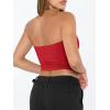 image:imageTrendy Queen Womens Tube Tops Strapless Crop Tops Basic Backless Sleeveless Going Out 2026 Spring Outfits Summer ClothesRed