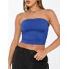 image:imageTrendy Queen Womens Tube Tops Strapless Crop Tops Basic Backless Sleeveless Going Out 2026 Spring Outfits Summer ClothesRoyal Blue
