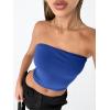 image:imageTrendy Queen Womens Tube Tops Strapless Crop Tops Basic Backless Sleeveless Going Out 2026 Spring Outfits Summer ClothesRoyal Blue
