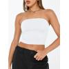 image:imageTrendy Queen Womens Tube Tops Strapless Crop Tops Basic Backless Sleeveless Going Out 2026 Spring Outfits Summer ClothesWhite