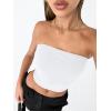 image:imageTrendy Queen Womens Tube Tops Strapless Crop Tops Basic Backless Sleeveless Going Out 2026 Spring Outfits Summer ClothesWhite