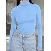 image:imageTrendy Queen Womens Turtleneck Long Sleeve Shirts Spring Fashion Basic Thermal Underwear Tops Winter Clothes 2026Baby Blue