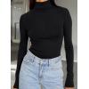 image:imageTrendy Queen Womens Turtleneck Long Sleeve Shirts Spring Fashion Basic Thermal Underwear Tops Winter Clothes 2026Black
