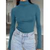 image:imageTrendy Queen Womens Turtleneck Long Sleeve Shirts Spring Fashion Basic Thermal Underwear Tops Winter Clothes 2026Blue
