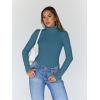 image:imageTrendy Queen Womens Turtleneck Long Sleeve Shirts Spring Fashion Basic Thermal Underwear Tops Winter Clothes 2026Blue