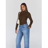 image:imageTrendy Queen Womens Turtleneck Long Sleeve Shirts Spring Fashion Basic Thermal Underwear Tops Winter Clothes 2026Chocolate Brown