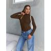 image:imageTrendy Queen Womens Turtleneck Long Sleeve Shirts Spring Fashion Basic Thermal Underwear Tops Winter Clothes 2026Chocolate Brown