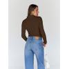 image:imageTrendy Queen Womens Turtleneck Long Sleeve Shirts Spring Fashion Basic Thermal Underwear Tops Winter Clothes 2026Chocolate Brown