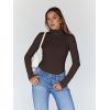 image:imageTrendy Queen Womens Turtleneck Long Sleeve Shirts Spring Fashion Basic Thermal Underwear Tops Winter Clothes 2026Coffee