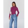 image:imageTrendy Queen Womens Turtleneck Long Sleeve Shirts Spring Fashion Basic Thermal Underwear Tops Winter Clothes 2026Fuchsia
