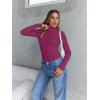 image:imageTrendy Queen Womens Turtleneck Long Sleeve Shirts Spring Fashion Basic Thermal Underwear Tops Winter Clothes 2026Fuchsia
