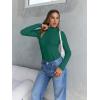image:imageTrendy Queen Womens Turtleneck Long Sleeve Shirts Spring Fashion Basic Thermal Underwear Tops Winter Clothes 2026Green