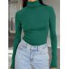 image:imageTrendy Queen Womens Turtleneck Long Sleeve Shirts Spring Fashion Basic Thermal Underwear Tops Winter Clothes 2026Green
