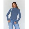 image:imageTrendy Queen Womens Turtleneck Long Sleeve Shirts Spring Fashion Basic Thermal Underwear Tops Winter Clothes 2026Haze Blue
