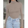 image:imageTrendy Queen Womens Turtleneck Long Sleeve Shirts Spring Fashion Basic Thermal Underwear Tops Winter Clothes 2026Khaki