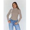 image:imageTrendy Queen Womens Turtleneck Long Sleeve Shirts Spring Fashion Basic Thermal Underwear Tops Winter Clothes 2026Khaki