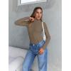 image:imageTrendy Queen Womens Turtleneck Long Sleeve Shirts Spring Fashion Basic Thermal Underwear Tops Winter Clothes 2026Light Brown