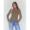 image:imageTrendy Queen Womens Turtleneck Long Sleeve Shirts Spring Fashion Basic Thermal Underwear Tops Winter Clothes 2026Light Brown