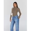 image:imageTrendy Queen Womens Turtleneck Long Sleeve Shirts Spring Fashion Basic Thermal Underwear Tops Winter Clothes 2026Light Brown