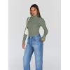 image:imageTrendy Queen Womens Turtleneck Long Sleeve Shirts Spring Fashion Basic Thermal Underwear Tops Winter Clothes 2026Light Green