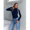 image:imageTrendy Queen Womens Turtleneck Long Sleeve Shirts Spring Fashion Basic Thermal Underwear Tops Winter Clothes 2026Navy