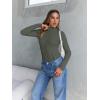 image:imageTrendy Queen Womens Turtleneck Long Sleeve Shirts Spring Fashion Basic Thermal Underwear Tops Winter Clothes 2026Olive