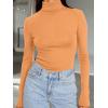 image:imageTrendy Queen Womens Turtleneck Long Sleeve Shirts Spring Fashion Basic Thermal Underwear Tops Winter Clothes 2026Orange