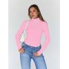 image:imageTrendy Queen Womens Turtleneck Long Sleeve Shirts Spring Fashion Basic Thermal Underwear Tops Winter Clothes 2026Pink