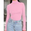 image:imageTrendy Queen Womens Turtleneck Long Sleeve Shirts Spring Fashion Basic Thermal Underwear Tops Winter Clothes 2026Pink