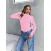 image:imageTrendy Queen Womens Turtleneck Long Sleeve Shirts Spring Fashion Basic Thermal Underwear Tops Winter Clothes 2026Pink