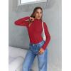 image:imageTrendy Queen Womens Turtleneck Long Sleeve Shirts Spring Fashion Basic Thermal Underwear Tops Winter Clothes 2026Red