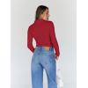 image:imageTrendy Queen Womens Turtleneck Long Sleeve Shirts Spring Fashion Basic Thermal Underwear Tops Winter Clothes 2026Red