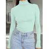 image:imageTrendy Queen Womens Turtleneck Long Sleeve Shirts Spring Fashion Basic Thermal Underwear Tops Winter Clothes 2026Sage