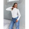 image:imageTrendy Queen Womens Turtleneck Long Sleeve Shirts Spring Fashion Basic Thermal Underwear Tops Winter Clothes 2026White
