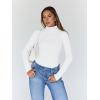image:imageTrendy Queen Womens Turtleneck Long Sleeve Shirts Spring Fashion Basic Thermal Underwear Tops Winter Clothes 2026White