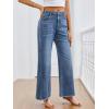 image:imageTrendy Queen Womens Wide Leg Jeans Relaxed Loose Straight Leg with Raw Hem Comfort Denim PantsBlue