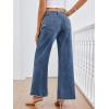image:imageTrendy Queen Womens Wide Leg Jeans Relaxed Loose Straight Leg with Raw Hem Comfort Denim PantsBlue