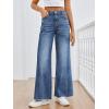 image:imageTrendy Queen Womens Wide Leg Jeans Relaxed Loose Straight Leg with Raw Hem Comfort Denim PantsBlue