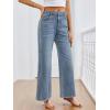 image:imageTrendy Queen Womens Wide Leg Jeans Relaxed Loose Straight Leg with Raw Hem Comfort Denim PantsHaze Blue