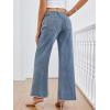 image:imageTrendy Queen Womens Wide Leg Jeans Relaxed Loose Straight Leg with Raw Hem Comfort Denim PantsHaze Blue