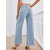 image:imageTrendy Queen Womens Wide Leg Jeans Relaxed Loose Straight Leg with Raw Hem Comfort Denim PantsLight Blue