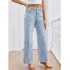 image:imageTrendy Queen Womens Wide Leg Jeans Relaxed Loose Straight Leg with Raw Hem Comfort Denim PantsLight Blue