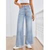image:imageTrendy Queen Womens Wide Leg Jeans Relaxed Loose Straight Leg with Raw Hem Comfort Denim PantsLight Blue