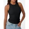 image:imageTrendy Queen Womens Workout Racerback Ribbed Tank TopBlack