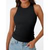 image:imageTrendy Queen Womens Workout Racerback Ribbed Tank TopBlack