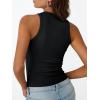 image:imageTrendy Queen Womens Workout Racerback Ribbed Tank TopBlack