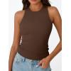 image:imageTrendy Queen Womens Workout Racerback Ribbed Tank TopCoffee